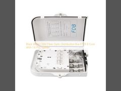 صندوق توزيع الألياف البصرية باللون الأسود والأبيض OEM FTTX 8 Core مع 1 8 PLC Splitter