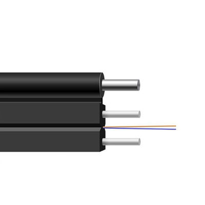 شراء G657A 1km FTTH Drop Cable 1 2 4 6 8 12 Core كابل الألياف الضوئية PVC للداخلية / الخارجية تصنيع عبر الإنترنت