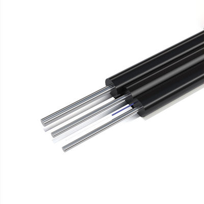 شراء HXCOWO FTTH Outdoor GJYXCH 1 2 4 Core G657A1 Steel Wire Or FRP Black Fiber Optic Drop Cable التصنيع عبر الإنترنت