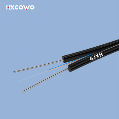 شراء Speed Internet Indoor Fiber Optic Cable GJXH Metallic Strength Member G657A1 2Core التصنيع عبر الإنترنت