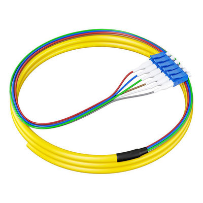 شراء HXCOWO 6 لون SM 9/125 الألياف الخنزير 0.9mm G657A G652D 1.5M LC/UPC الألياف الضوئية خنزير تصنيع عبر الإنترنت