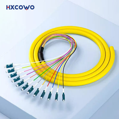 شراء SM G652D G657A 0.9mm Fiber Optic Pigtail 12 Color Fiber Cores LC UPC APC Patch Cord Pigtail التصنيع عبر الإنترنت