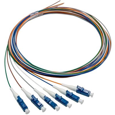 شراء FTTN HXCOWO 6 Bundle Distribution Fiber Optic Pigtail LC/UPC SM 9/125 Fanout 0.9mm Optical Fiber Pigtail التصنيع عبر الإنترنت