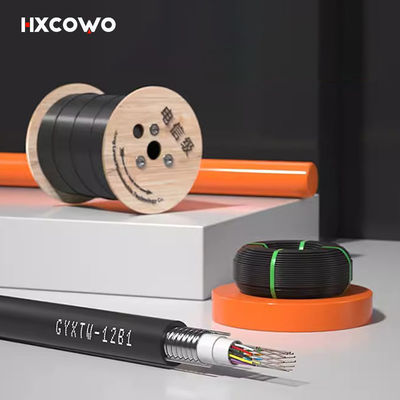 شراء High Speed HXCOWO Aerial Single Mode GYXTW Outdoor 12Core G652D Tube HDPE Jacket Armoured Fiber Optical Cable التصنيع عبر الإنترنت