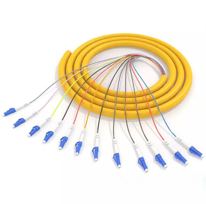 شراء Telecom Grade HXCOWO 12 Core Bundle LC Fiber Pigtails For 10G Gigabit Optical Network التصنيع عبر الإنترنت