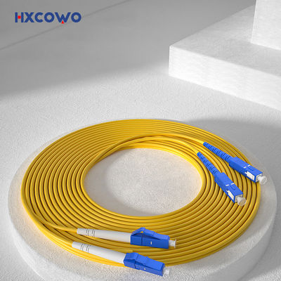 شراء HXCOWO FTTH Indoor SC/UPC-LC/UPC SM G657A2 Duplex Armored Fiber Cable Patch for Wired LAN التصنيع عبر الإنترنت