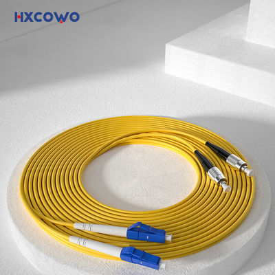 شراء Armored Fiber Cable Patch HXCOWO OM4 LC UPC to FC Duplex Multimode Fiber Optic Cable التصنيع عبر الإنترنت