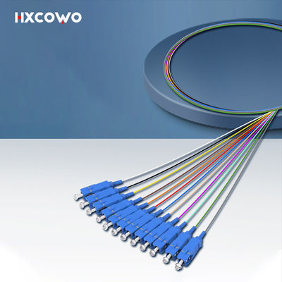 شراء HXCOWO 12 Core Bundle SC Pigtail G657A1 A2 1 متر الطول المخصص الألياف البصرية Pigtail تصنيع عبر الإنترنت