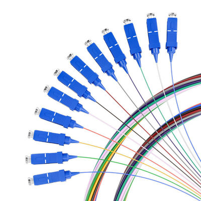 شراء G652D G657A Fiber Optic Pigtail 12 Color Loose Tube Tight Buffer SC UPC Pigtail التصنيع عبر الإنترنت