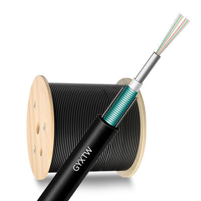 شراء 12 Cores GYXTW Aerial Outdoor Steel Wire FTTH Armoured Fiber Optic Cable for Superior التصنيع عبر الإنترنت