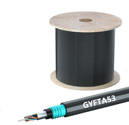 شراء كابل ألياف ضوئية مدرعة للخارج GYFTA53 1 2 4 النواة للاتصالات الطويلة الأمد تصنيع عبر الإنترنت