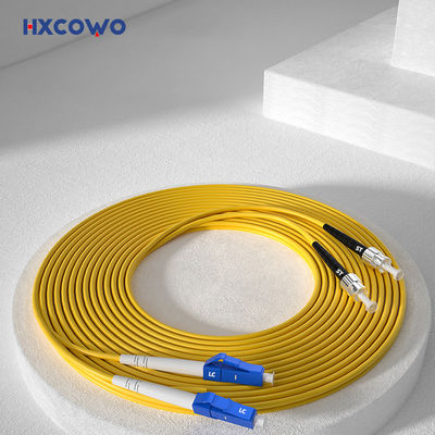 شراء 1.5m Yellow Duplex Armored Patch Cord HXCOWO 2.0mm SM MM 9/125 LC/UPC To ST التصنيع عبر الإنترنت