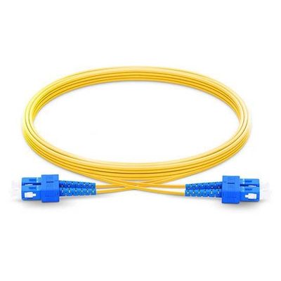شراء Singlemode Armored Fiber Patch Cord SC UPC To SC UPC Duplex 2.0mm PVC OFNR 9/125 التصنيع عبر الإنترنت