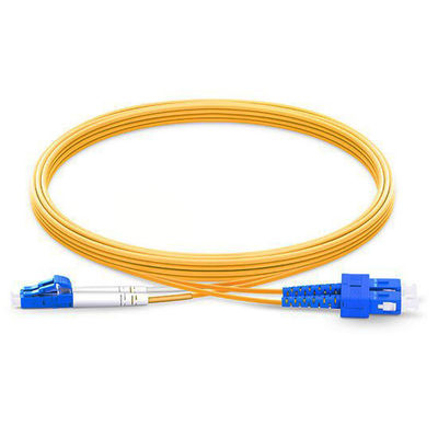 شراء 3m LC UPC To SC UPC Duplex 2.0mm Yellow Fiber Optic Patch Cord Single Mode For FTTX التصنيع عبر الإنترنت