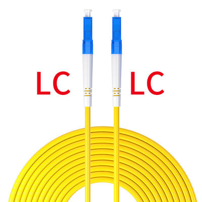 سلك الألياف الضوئية LC UPC/LC UPC 2.0mm PVC OFNR 9/125 سلك الألياف الضوئية النمطي